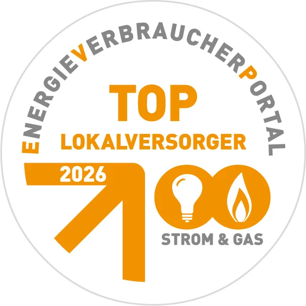 Wir sind ausgezeichneter "Top Lokalversorger 2026" für Strom und Gas
